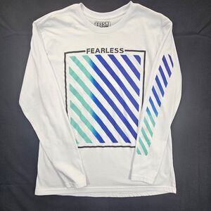 Fresh Laundry Men's Long Sleeve White T-Shirt L Cotton Polyester